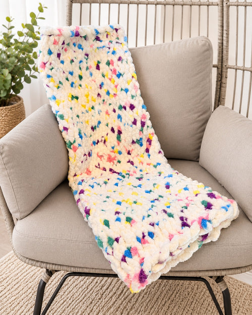 Handmade Chunky Knit Cozy Confetti Throw Blanket 33x52