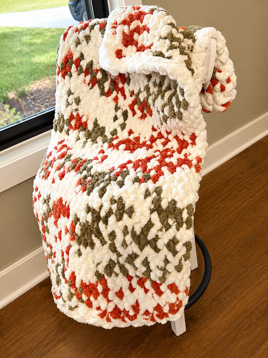 Handmade Chunky Knit Throw Blanket 45x42