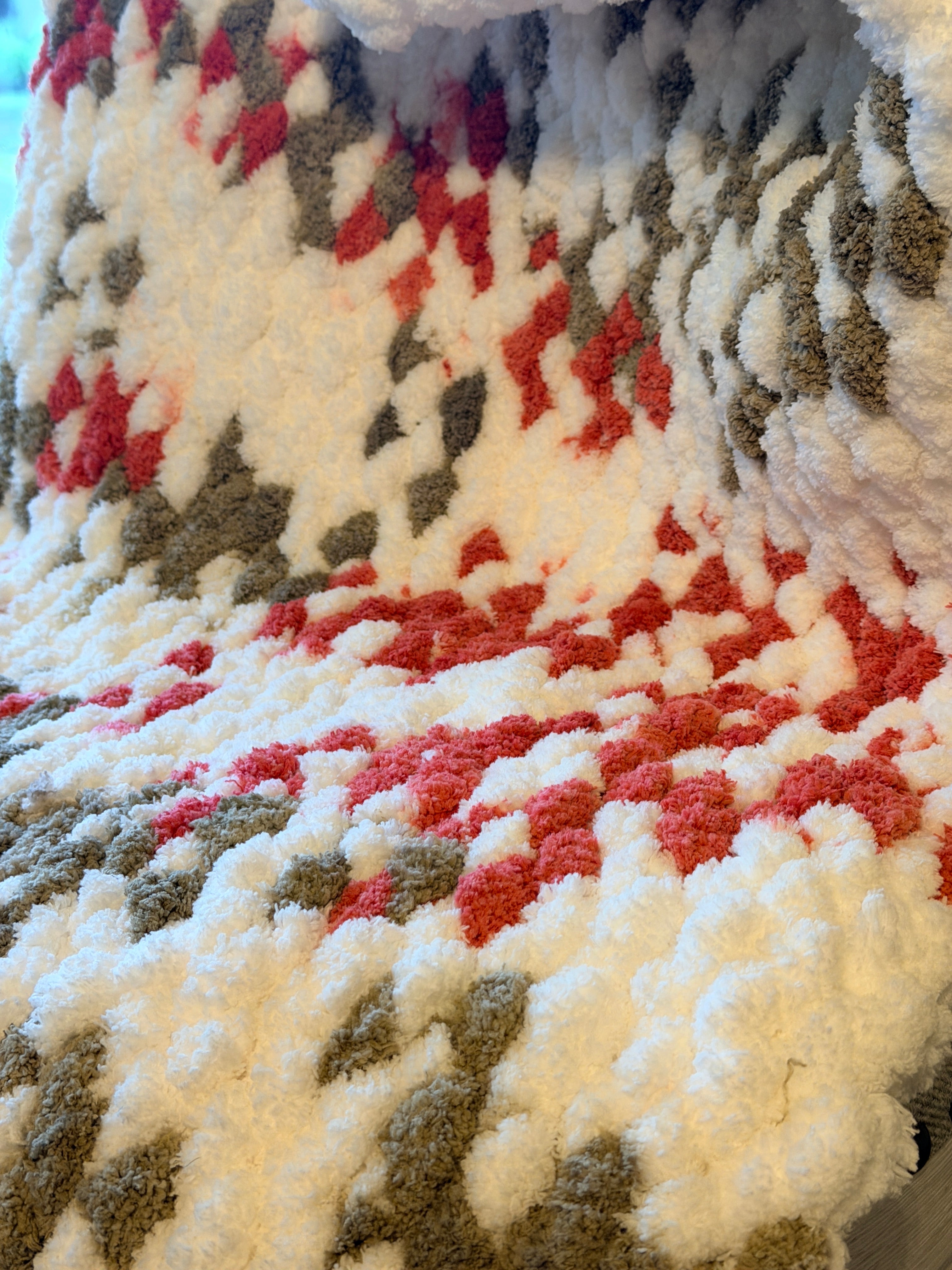 Handmade Chunky Knit Throw Blanket 45x42